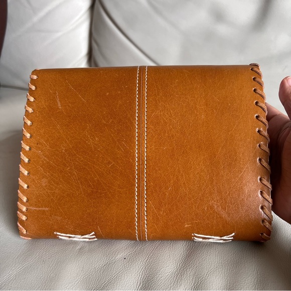 Brown Leather Bound Journal Diary Paper Hand Stitched Clasp Closure - Picture 4 of 10